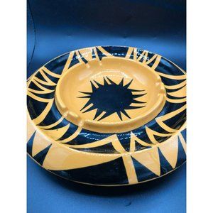 Hand-Painted Ashtray / Trinket Dish, R. Laner UTE Mountain Ute Tribe Pottery